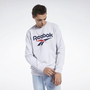 Bluza Męskie Reebok Classic Vector Crew Głęboka Szare PL 20YJNGI